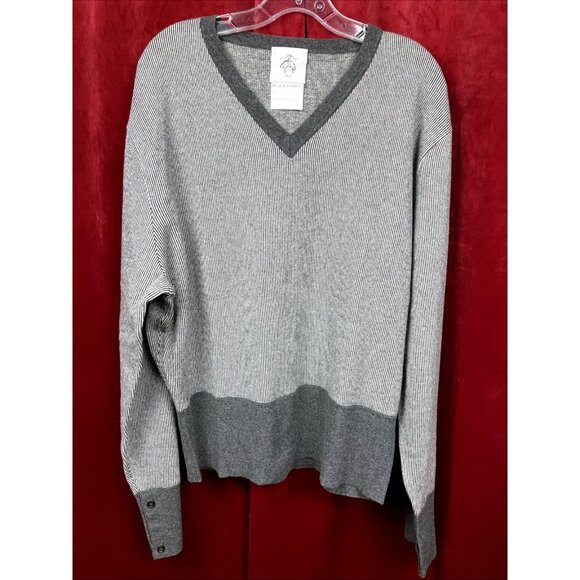 Sz BB5 Xl Black Fleece Wool Cashmere V Neck Sweater Brooks Brothers Thom Browne - Picture 1 of 4